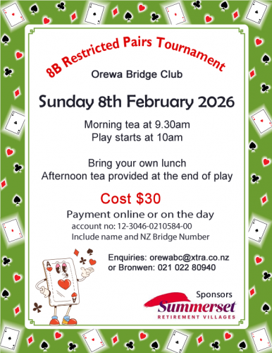 Orewa Bridge Club Tournament